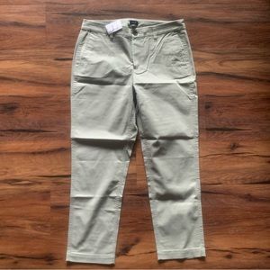 J Crew w’s 10 - High-rise girlfriend chino pant - pale spinach